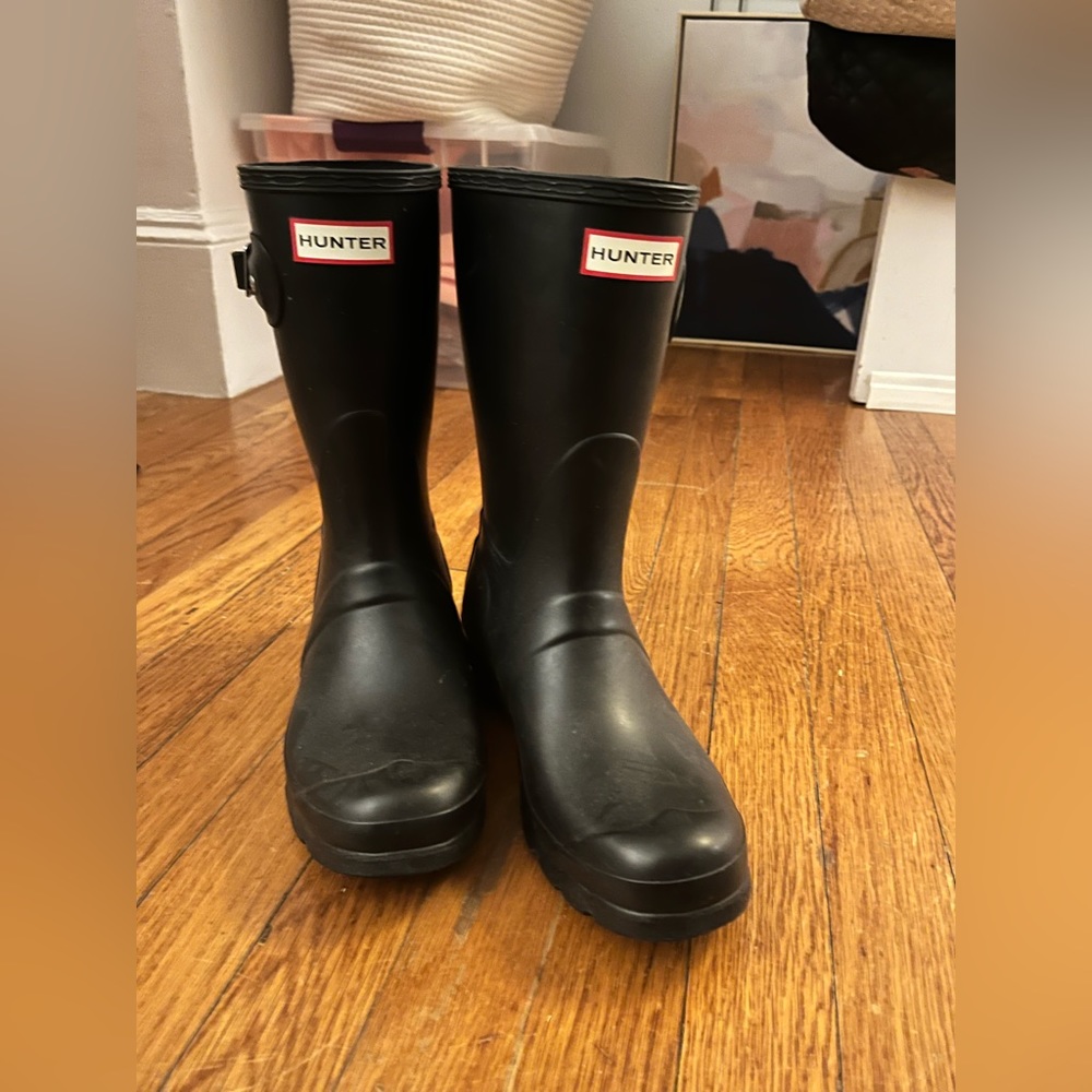 Short Black Hunter Boots Size 8